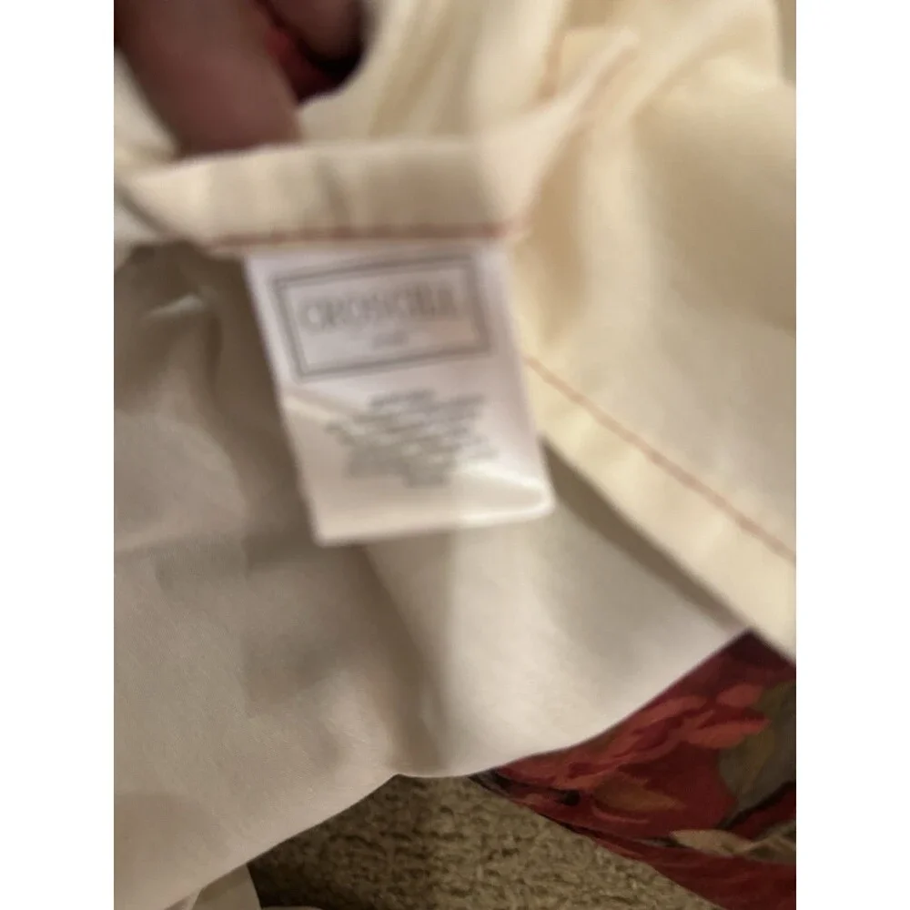 Croscill Burgundy Floral Comforter, Bed Skirt & 2 STD Shams Set Queen
